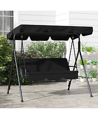 Flynama Outsunny 3-Person Patio Swing Chair with Adjustable Canopy
