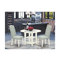 East West Furniture Dining Room Set Linen White