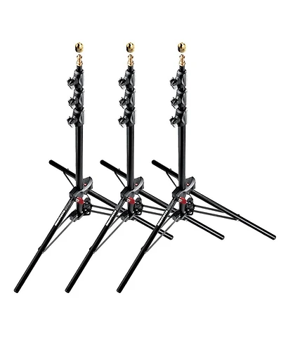Manfrotto 1051BAC 83" Air Cushioned Aluminum Mini Compact Stand with 4-Sections & 3 Risers, Black