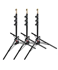 Manfrotto 1051BAC 83" Air Cushioned Aluminum Mini Compact Stand with 4-Sections & 3 Risers, Black