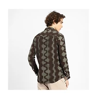 Campus Sutra Men's Wave-Ombre Shirt