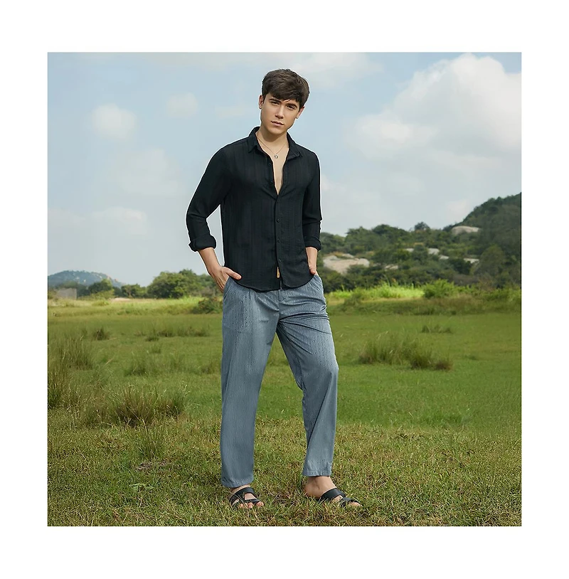 Campus Sutra Men's Trough-Tactile Shirt