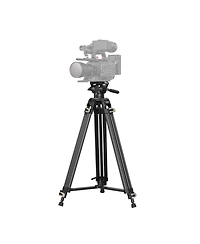 SmallRig Ad-01 3751B 3-Section Heavy-Duty Aluminum Tripod with Fluid Head, Bundle with Universal Tripod Dolly