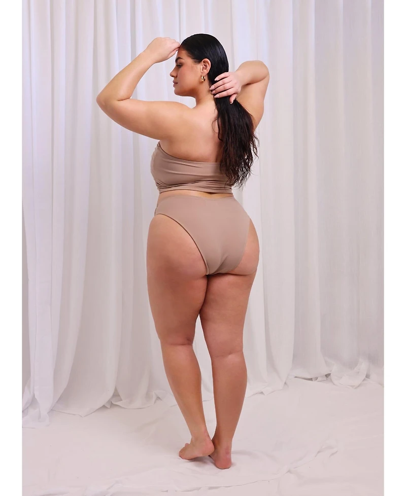 ModasP3 Women's Danica Knotted Bandeau Swim Top - Taupe