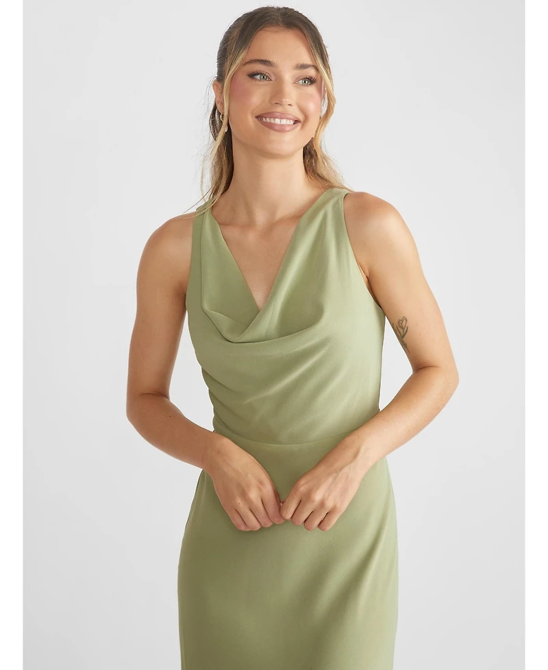 Six Stories Women's Cowl Front Crepe Bridesmaid Dress