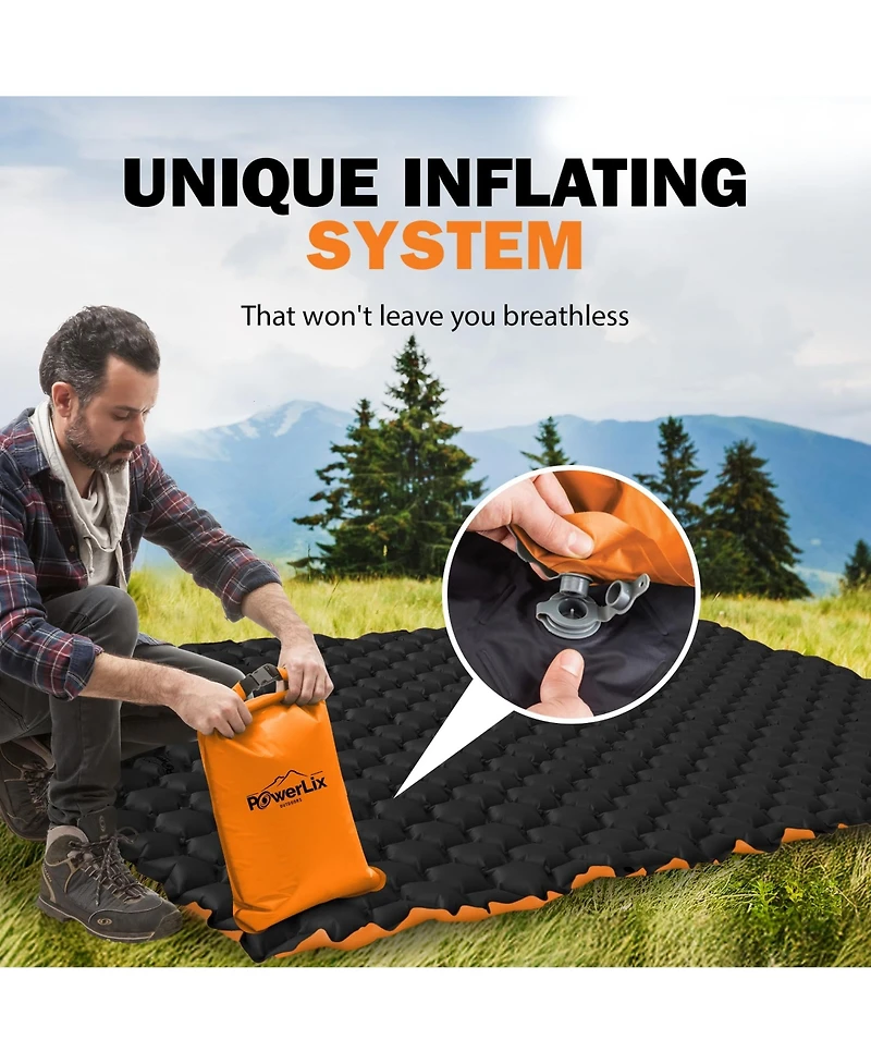 Powerlix Double Sleeping Pad Ultralight Camping Mattress Inflatable Air Mat