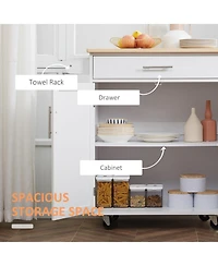 Halifax North America Black Kitchen Companion: Utility Cart with Wheels, Drawer & Cabinet