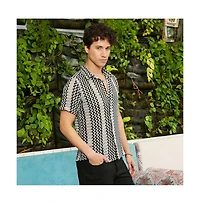 Campus Sutra Men's Zigzag-Knit Shirt