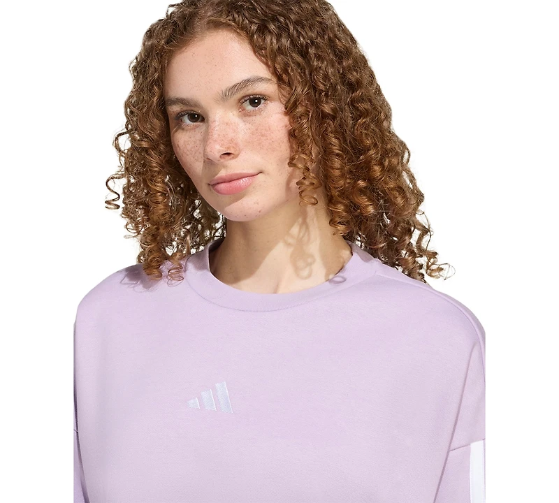 adidas Women's Essentials 3-Stripes Fleece Crew Neck Sweatshirt