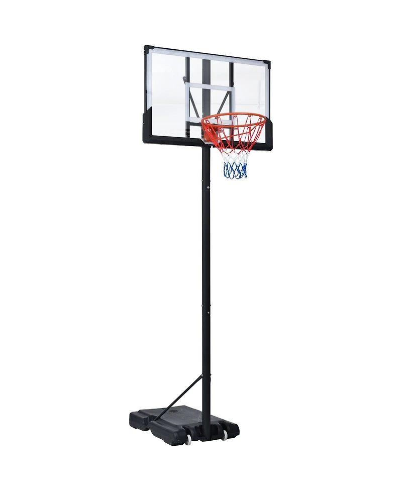 10ft Adjustable Portable Basketball Hoop with Led Lights and Heavy Duty Base
