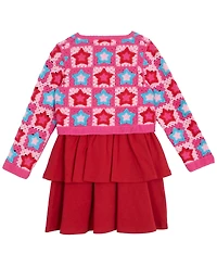 Rare Editions Little Girl Dress with Crochet Cardigan, 2 pc