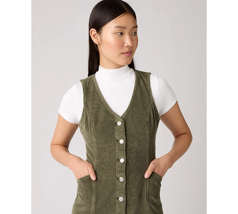 Levi's Women's Vianna Denim Button-Front Vest Dress