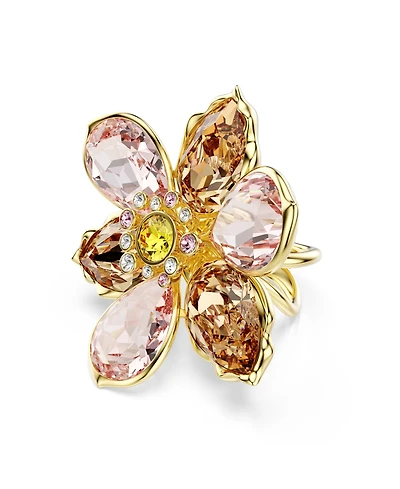 Swarovski Idyllia Multicolored Gold-Tone Plated Motif Ring