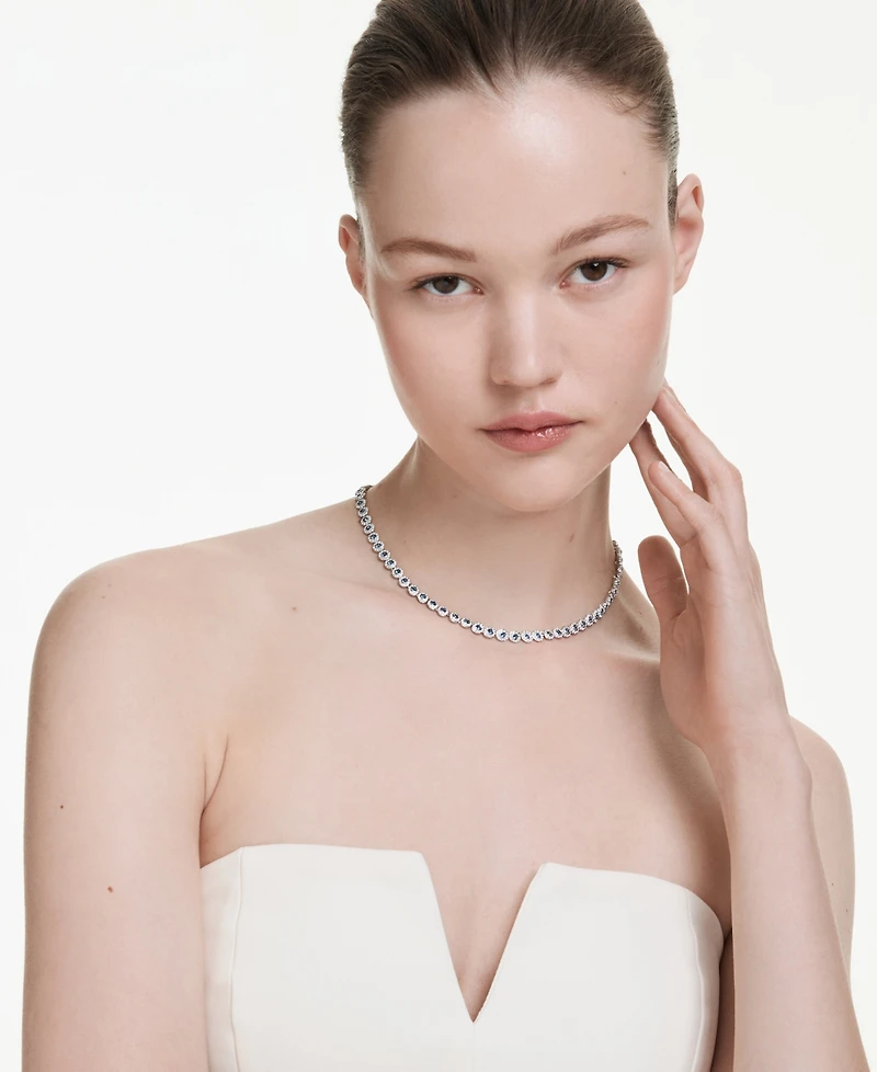 Swarovski Una Angelic Rhodium Plated Tennis Necklace