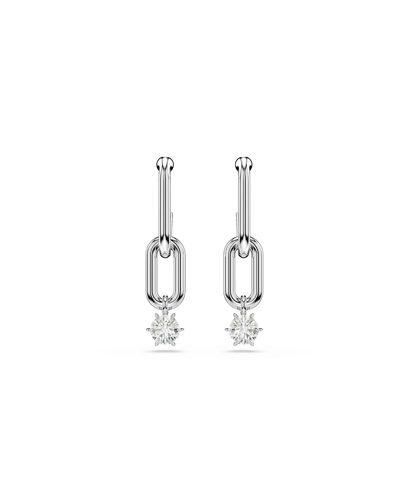 Swarovski Constella Rhodium Plated Drop Earrings