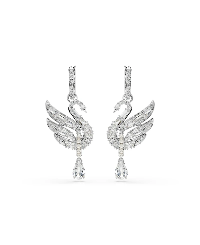Swarovski Swan Vienna Rhodium Plated Earrings