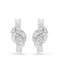 Swarovski Matrix Rhodium Plated Baguette Cut Earrings