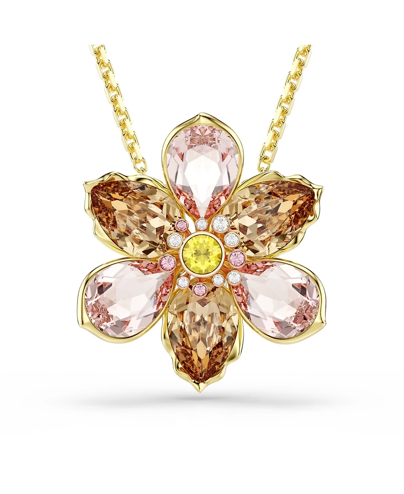 Swarovski Idyllia Gold-Tone Plated Brooch and Pendant Necklace