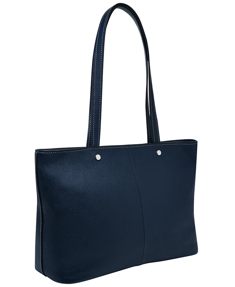 Fossil Jessie Leather Top Zip Tote Bag