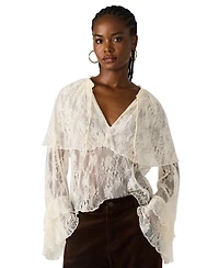 Steve Madden Women's Saylor Ruffle V-Neck Top