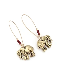 Robert Lee Morris Soho Faux Stone Heirloom Charms Elephant Dangle Earrings