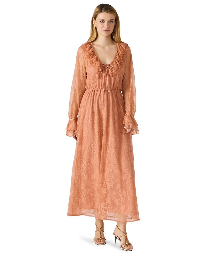 Steve Madden Women's Rosabella Ruffle Collar Midi Dress