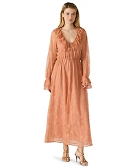 Steve Madden Women's Rosabella Ruffle Collar Midi Dress