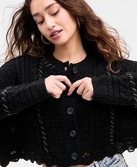 Guess Women's Kaori Mixed-Knit Cardigan