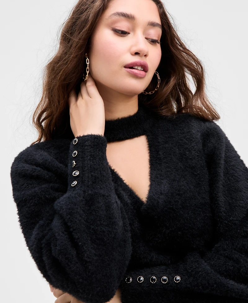 Guess Women's Yuki Neck-Cutout Sweater