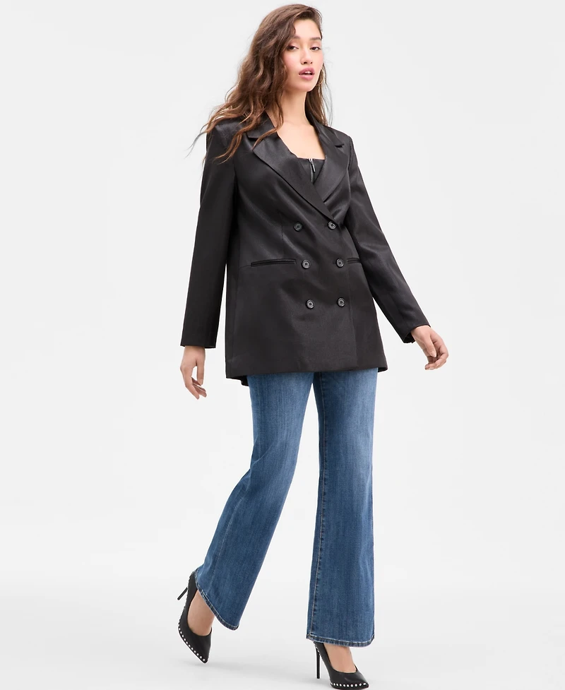 Guess Women's Jemma Pinstriped Double-Breasted Blazer