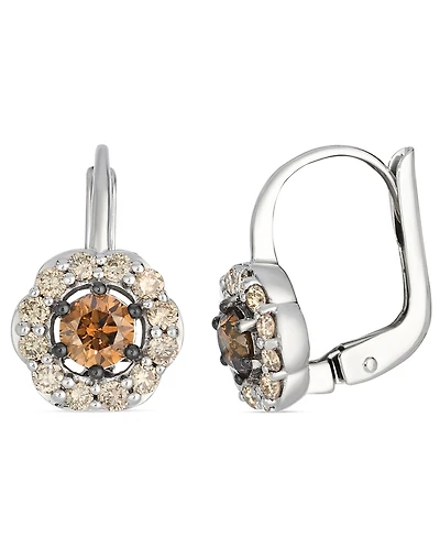 Le Vian Nude Diamond (0.41 ct. t.w.) and Chocolate Diamond ( 0.46 ct. t.w.) Earrings in 14K Vanilla Gold