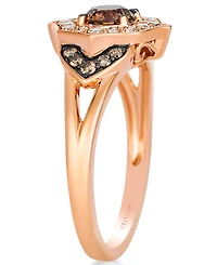 Le Vian Chocolate Diamond (0.55 ct. t.w.) and Nude Diamond (0.20 ct ct. t.w.) Ring in 14K Strawberry Gold