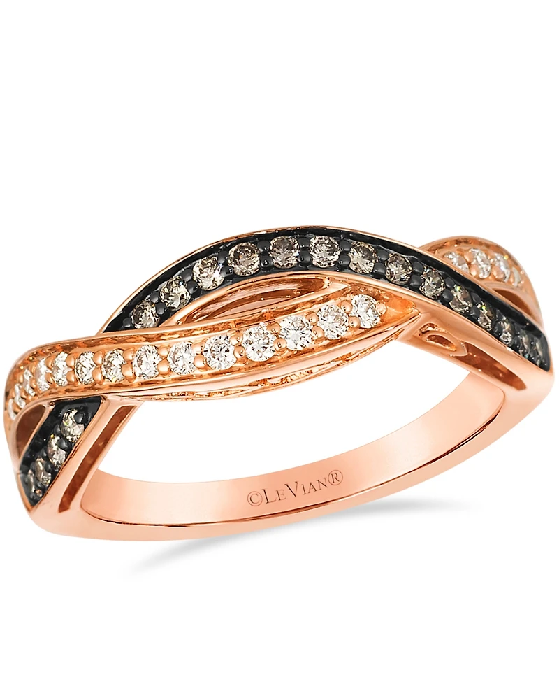 Le Vian Vanilla Diamond and Chocolate Diamond Ring (0.39 ct. t.w.) in 14K Strawberry Gold