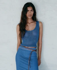 Mango Women's Knitted Crop Top