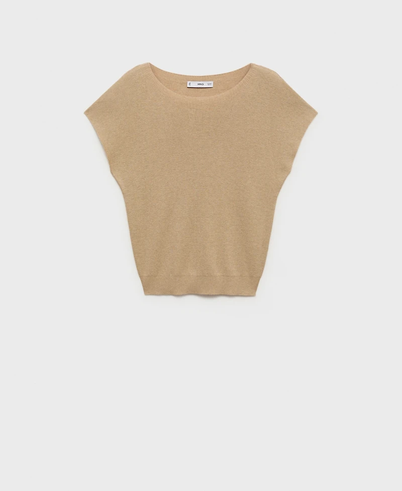 Mango Women's Short-Sleeved Fine-Knit Sweater