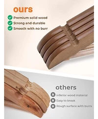 Premium Coat & Suit Heavy Duty Wooden Hangers Natural 20 Pack