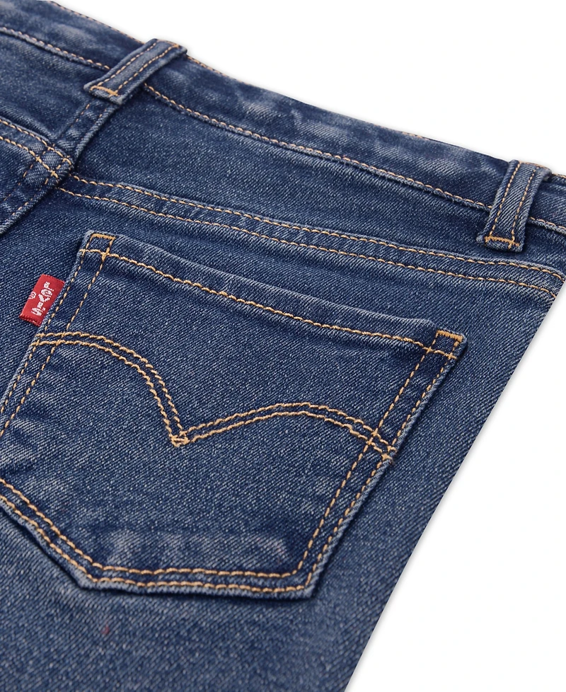 Levi's Little Girls 2-Piece Ruched Crewneck Top and Flared Jeans Set