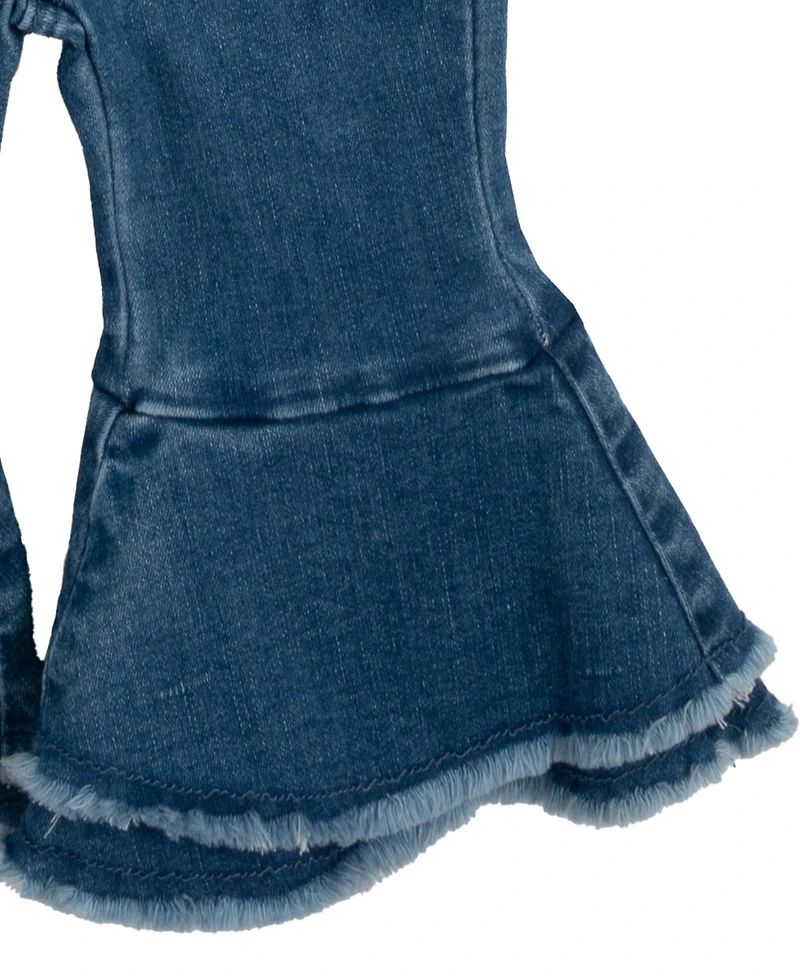 Rare Editions Baby Girl 3-Piece Top, Crochet Tank and Flared Denim Set