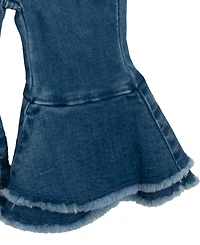 Rare Editions Baby Girl 3-Piece Top, Crochet Tank and Flared Denim Set
