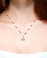 Diamond Allah 18" Pendant Necklace (1/8 ct. t.w.) in 14k White Gold