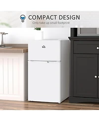 Homcom 3.2 Cu.Ft Mini Fridge with Freezer and Adjustable Shelf,
