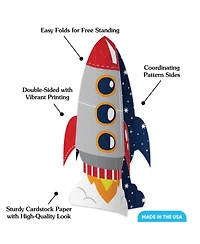 Big Dot of Happiness Freestanding 3D Blast Off to Outer Space Centerpiece Table Decorations - 8 Count