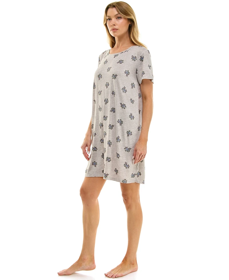 Roudelain Women's Short Sleeve Printed Sleepshirt