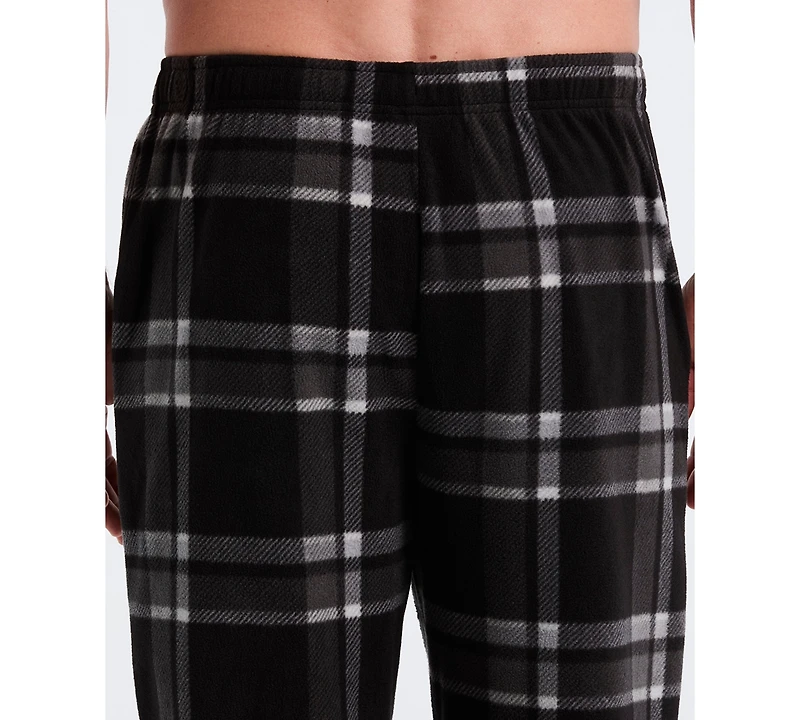 Perry Ellis Portfolio Men's Fleece Plaid Pants