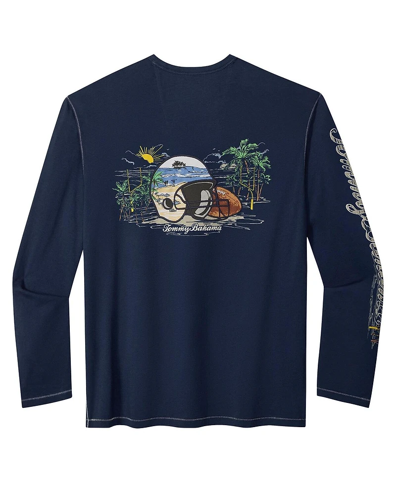 Tommy Bahama Men's College Navy Seattle Seahawks Oasis Endzone Lux Long Sleeve T-Shirt