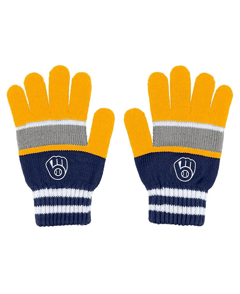 Wear by Erin Andrews Women's Milwaukee Brewers Stripe Glove Scarf Set