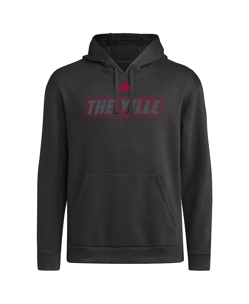 Adidas Men's Black Louisville Cardinals Strategy Fleece Hoodie