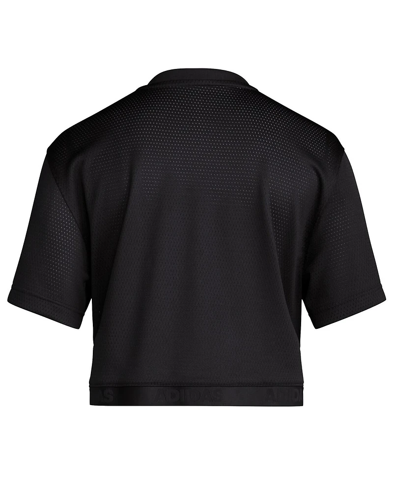 Adidas Women's Black Texas Tech Red Raiders Throwback Cropped T-Shirt