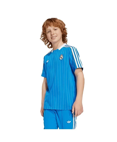 Adidas Big Boys and Girls Blue Real Madrid Terrace Icons Jersey