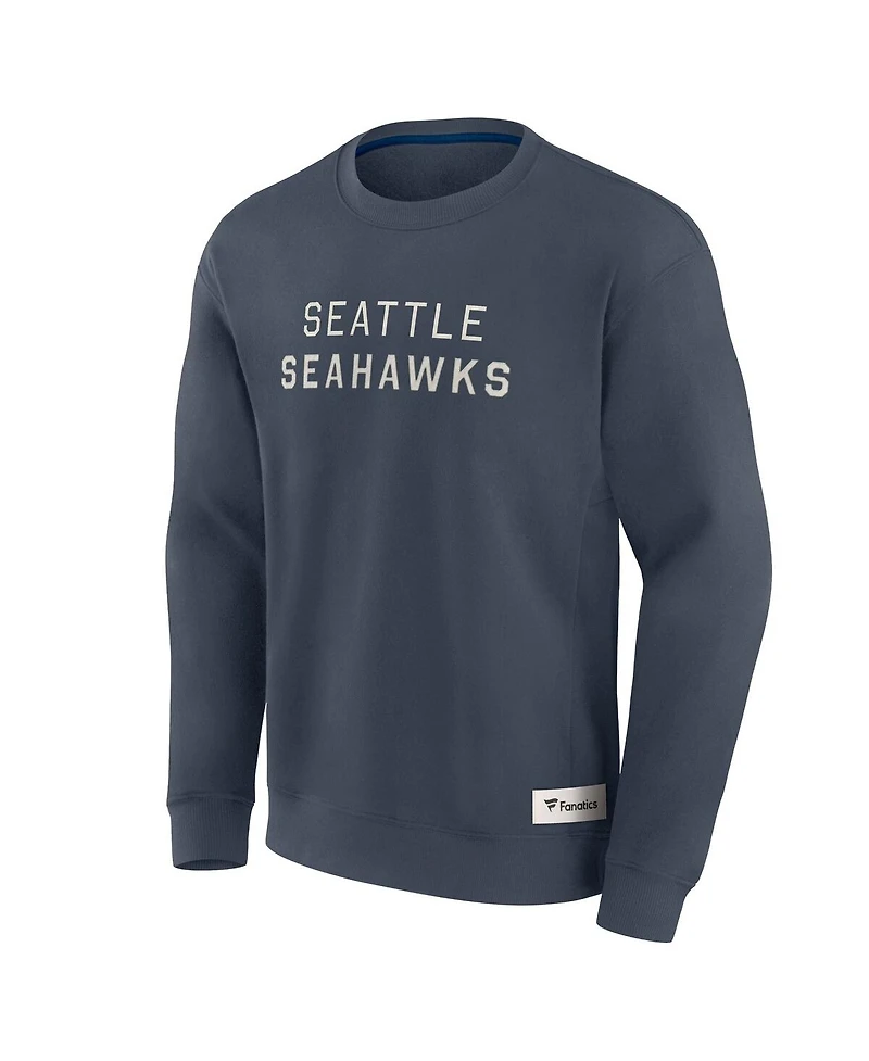 Fanatics Men's Navy Seattle Seahawks Elements Future Ground Lettering Pullover Sweatshirt